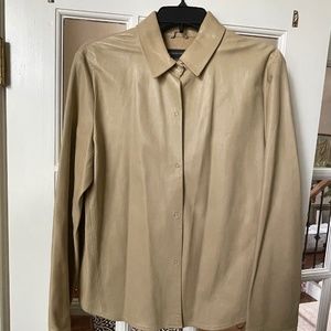 Banana Republic Tan Leather Shirt/Shacket